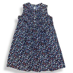 Uncle Frank Babydoll Dress Sleeveless Ditzy Print Midi Navy Multicolor‎ M Lolita